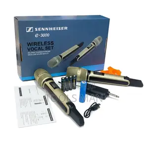 Microphone.Wireless Vocal Rechargeable Set Sennheiser E-3000 Dual Mic