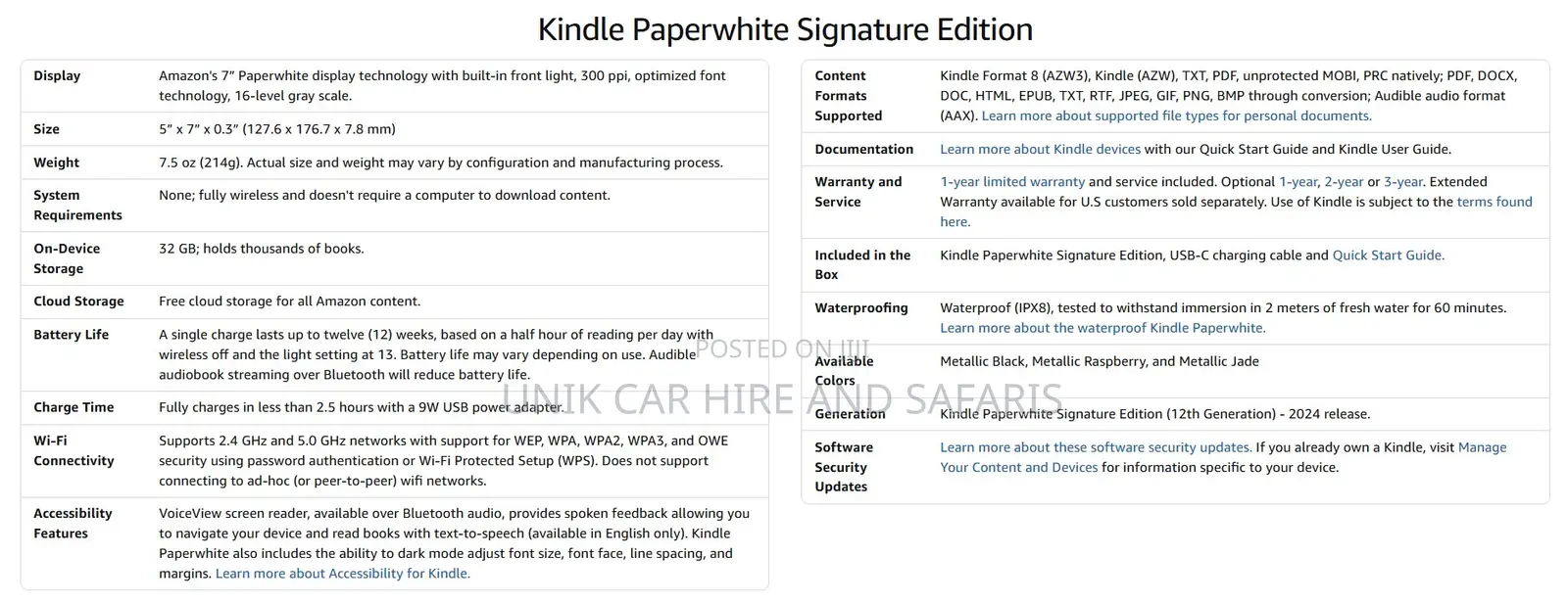 New Amazon Kindle Paperwhite 32 GB