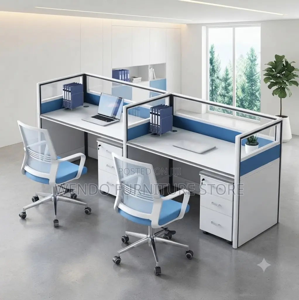 Office Workstation; Two Users Straight Upright Office Workstation