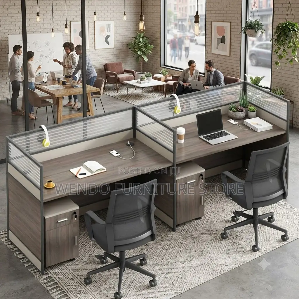 Office Workstation; Two Users Straight Upright Office Workstation
