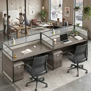 Office Workstation; Two Users Straight Upright Office Workstation
