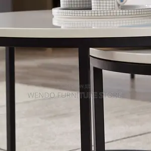 Coffee Table; Dual Piece Marble Coffee Table