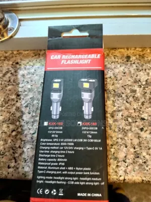 Car Rechargeable Flashlight, Model KXK-169 (Dual Front LEDs).