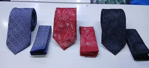 Nice Quality Prints for Long Neck Ties With Pocket Square Same Colour