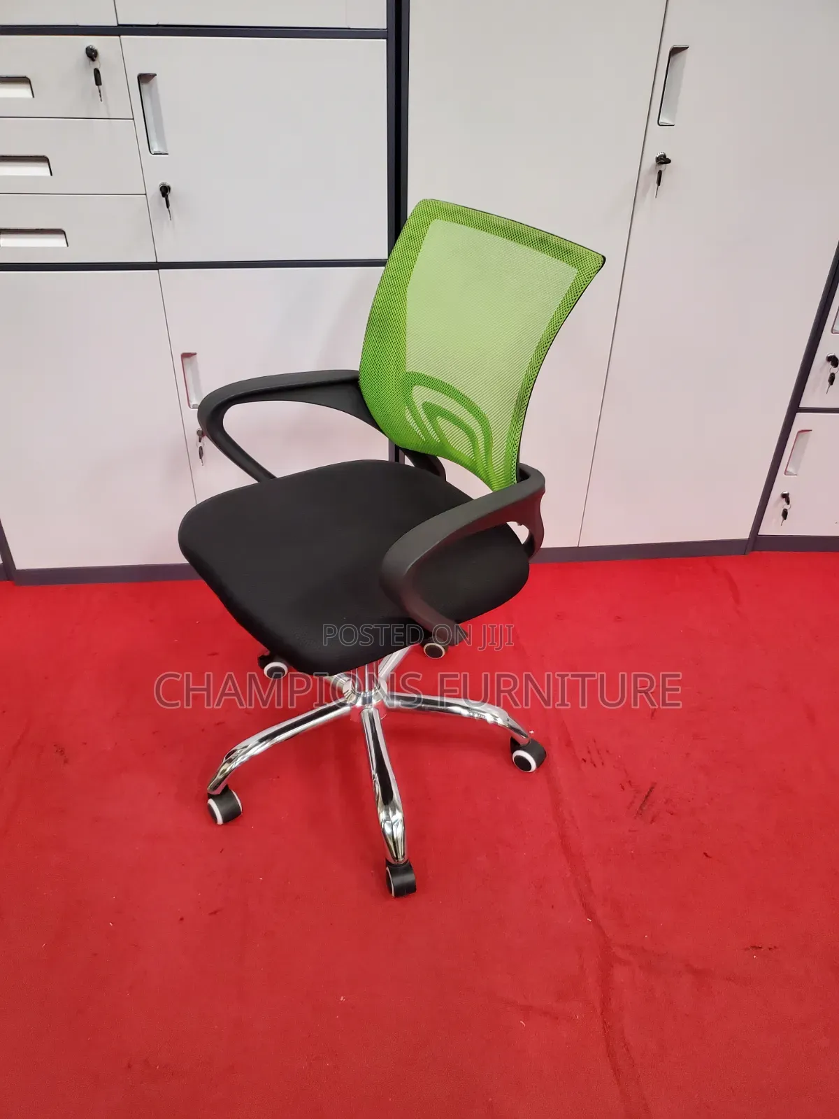 Green Back Standard Office Chair