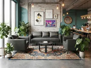 Office Sofa; Five Seaters Executive Office Reception Meeting Sofa Set