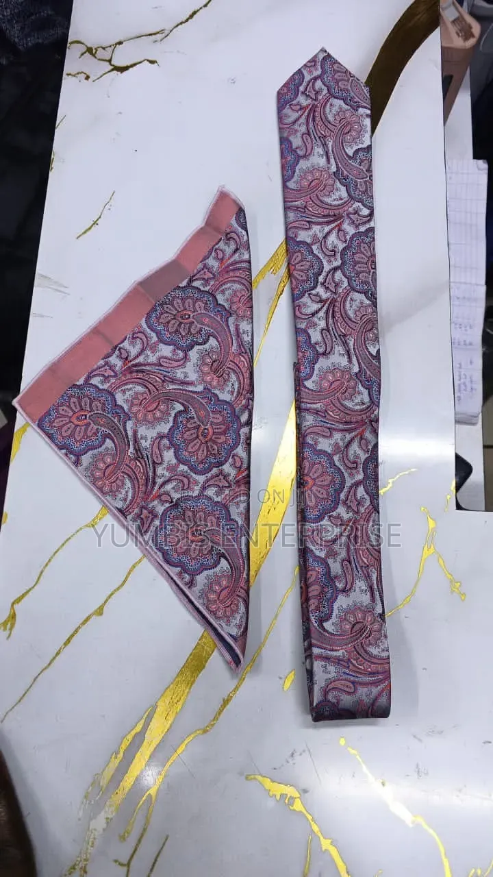 Floral Ties With Pocket Square Set at 700