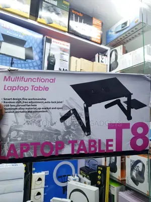 T8 Foldable Laptop Table With USB Cooling Fan Adjustable Legs