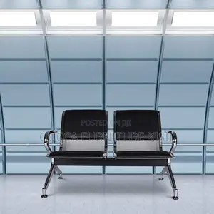 Office Bench; 2-Link Padded Office Bench