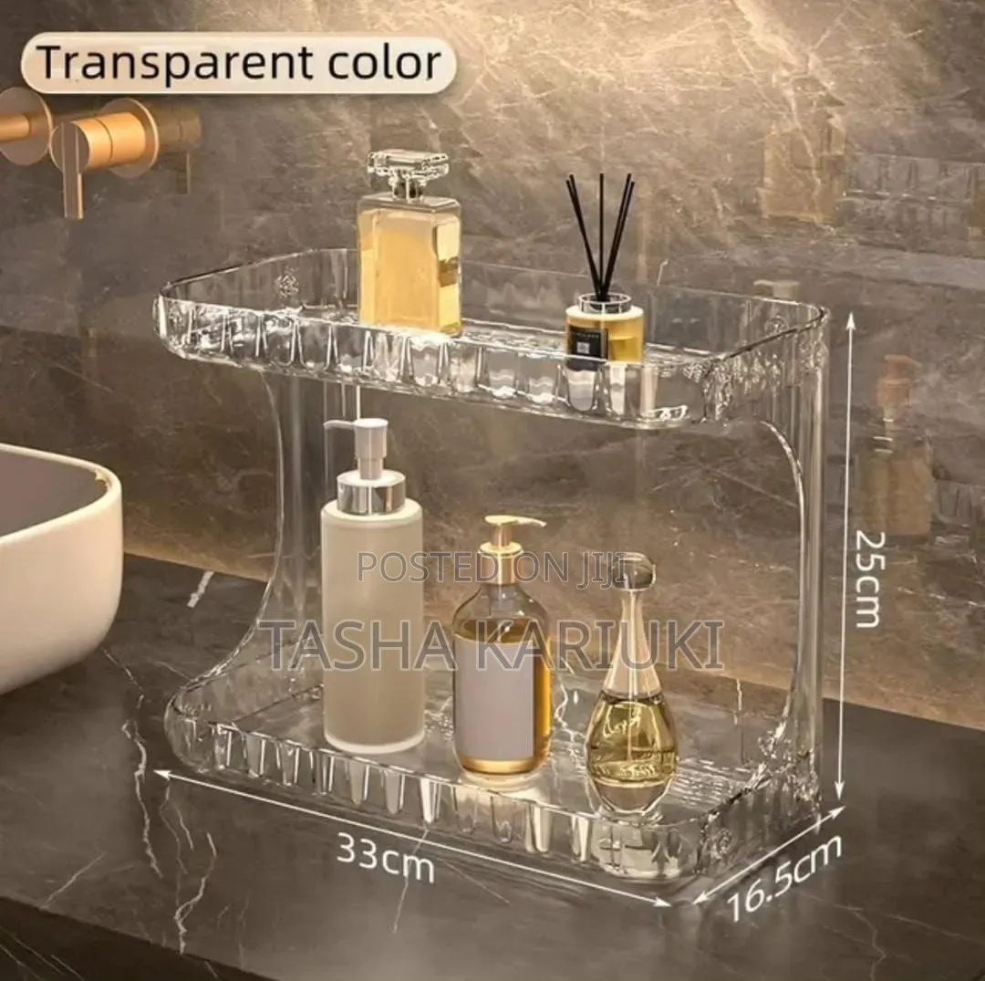 Acrylic Double Layer Vanity/Cosmetic Organizer _Clear
,Grey_ Lyn