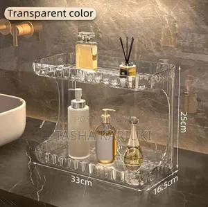 Acrylic Double Layer Vanity/Cosmetic Organizer _Clear
,Grey_ Lyn