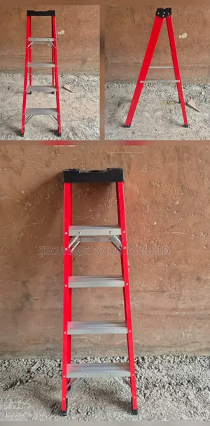 Image Is a 5-Step Fiberglass a-Frame Step Ladder