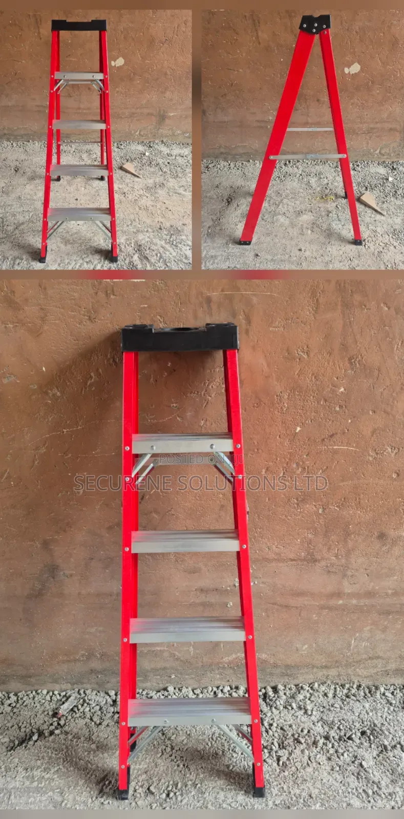 Image Is a 5-Step Fiberglass a-Frame Step Ladder
