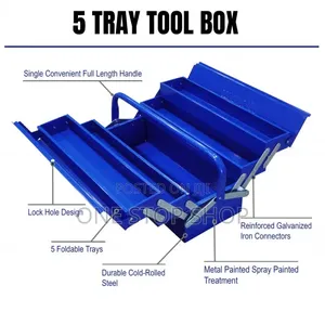 Blue Metallic Empty 3 Levels Workshop Tool Box