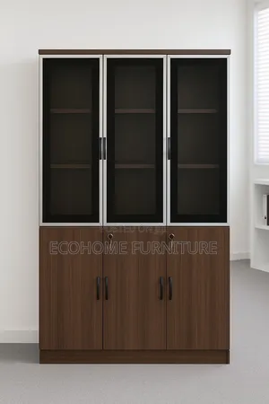 Half Glass Filling Cabinet. 3 Door Lockable