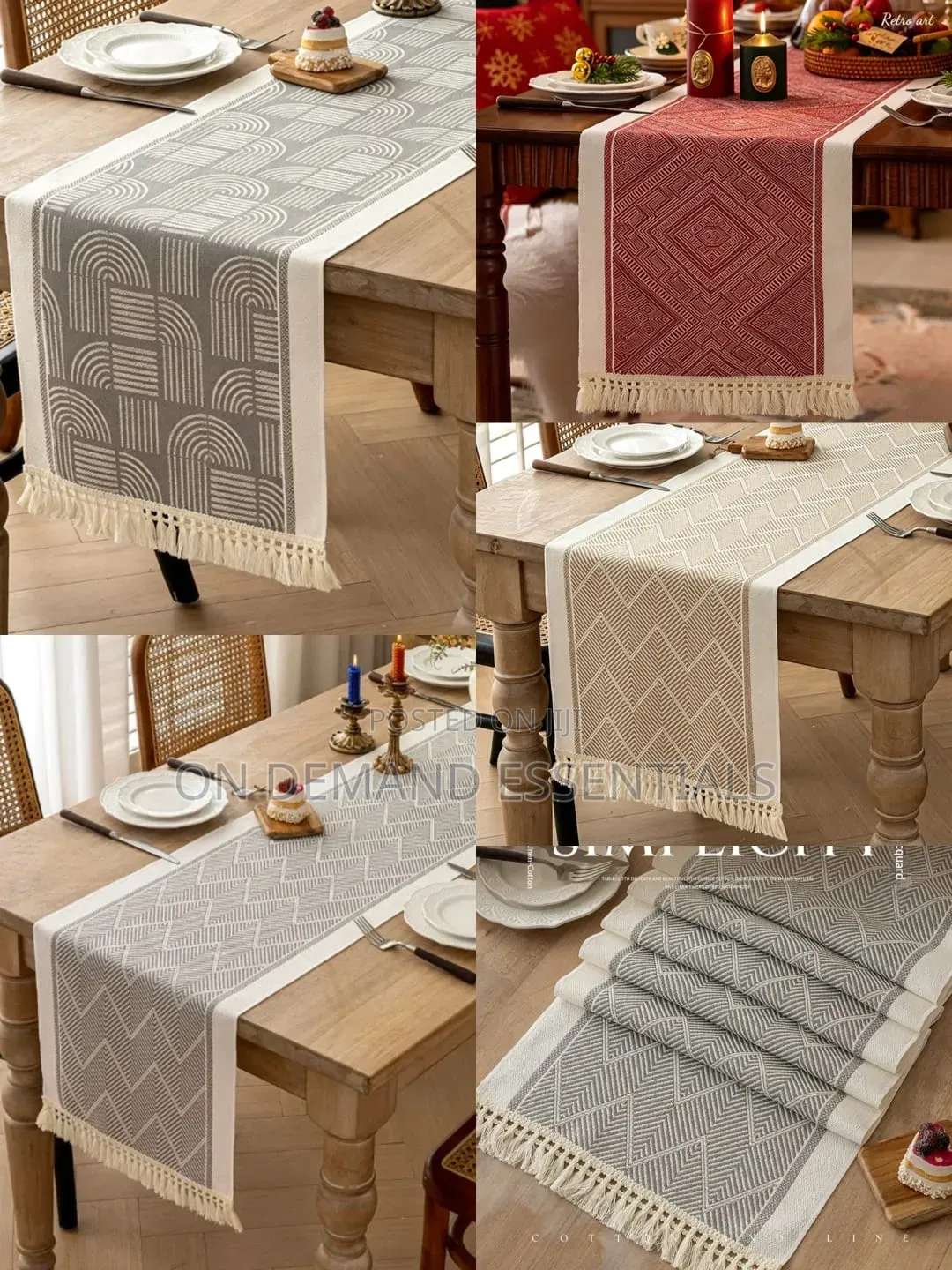 Geometric Jacquard Table Runner