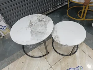 2-Piece Round Coffee Table With Marble Finish