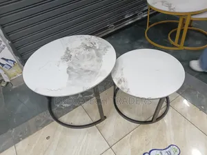 2-Piece Round Coffee Table With Marble Finish