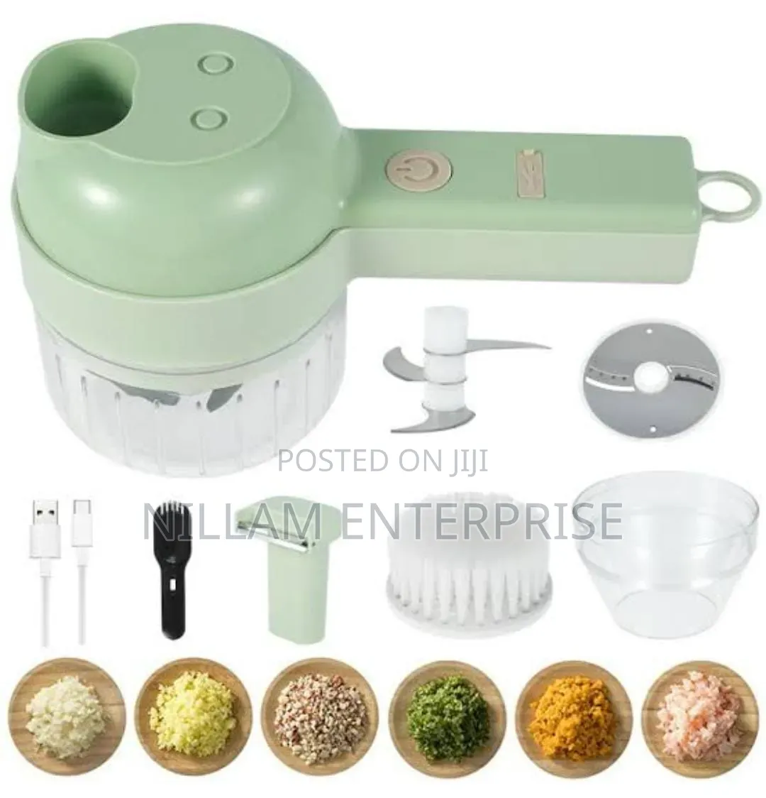 4in1 Handheld Electric Vegetable Cutter Set With Brush
