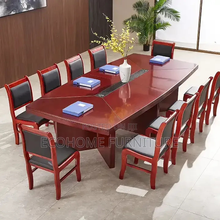 Boardroom Table. 8 Seater Mahogany Finish MDF
