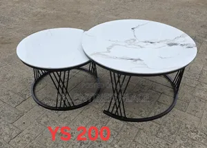 Modern Nested Coffee Table Set, Featuring Elegant White Marble