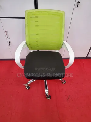 Lime Green Striped Office Chair