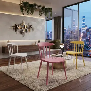 Dining Chairs; Mid Back Plastic Home Outdoor Flex Chairs