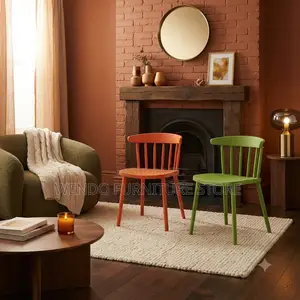 Dining Chairs; Mid Back Plastic Home Outdoor Flex Chairs