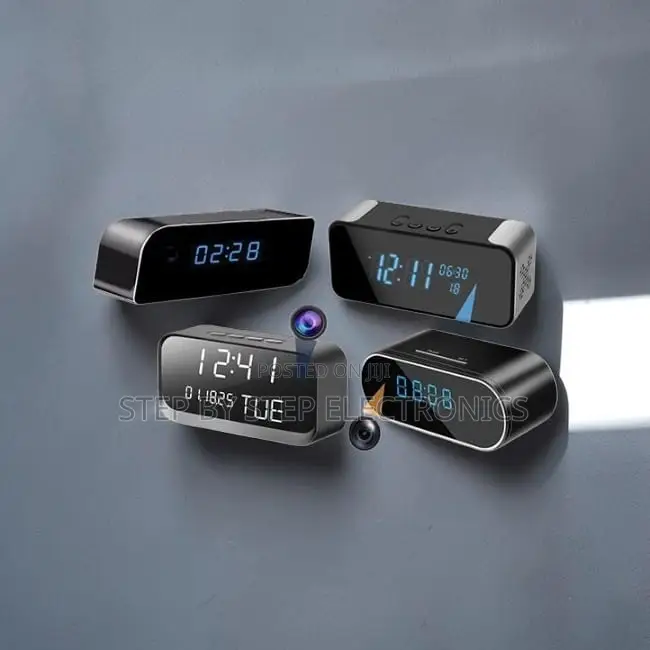 Crystal-Clear Ultra HD WiFi Alarm Table Clock Hidden Spy Camera