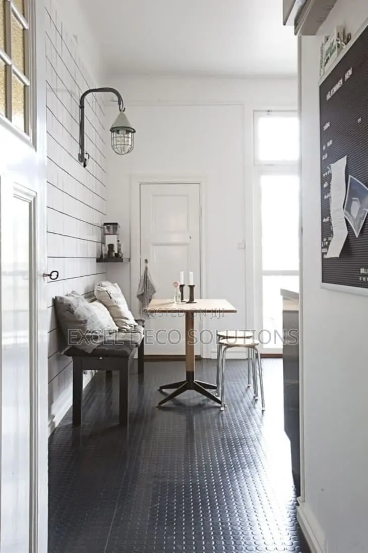 Rubber Coin Floor Covering | /Meter Black