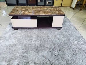 Brown Marble-Look Coffee Table