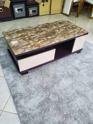 Brown Marble-Look Coffee Table