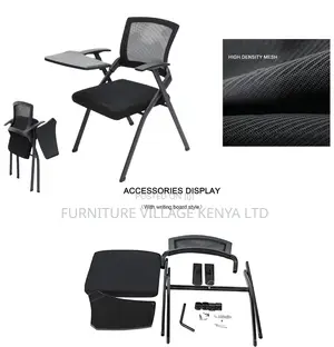 Study Chair; Foldable Mid Back Student's Study Chair-Wrting Pad