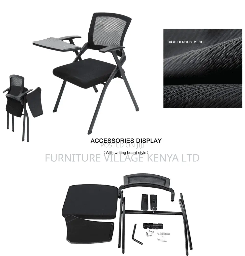 Study Chair; Foldable Mid Back Student's Study Chair-Wrting Pad