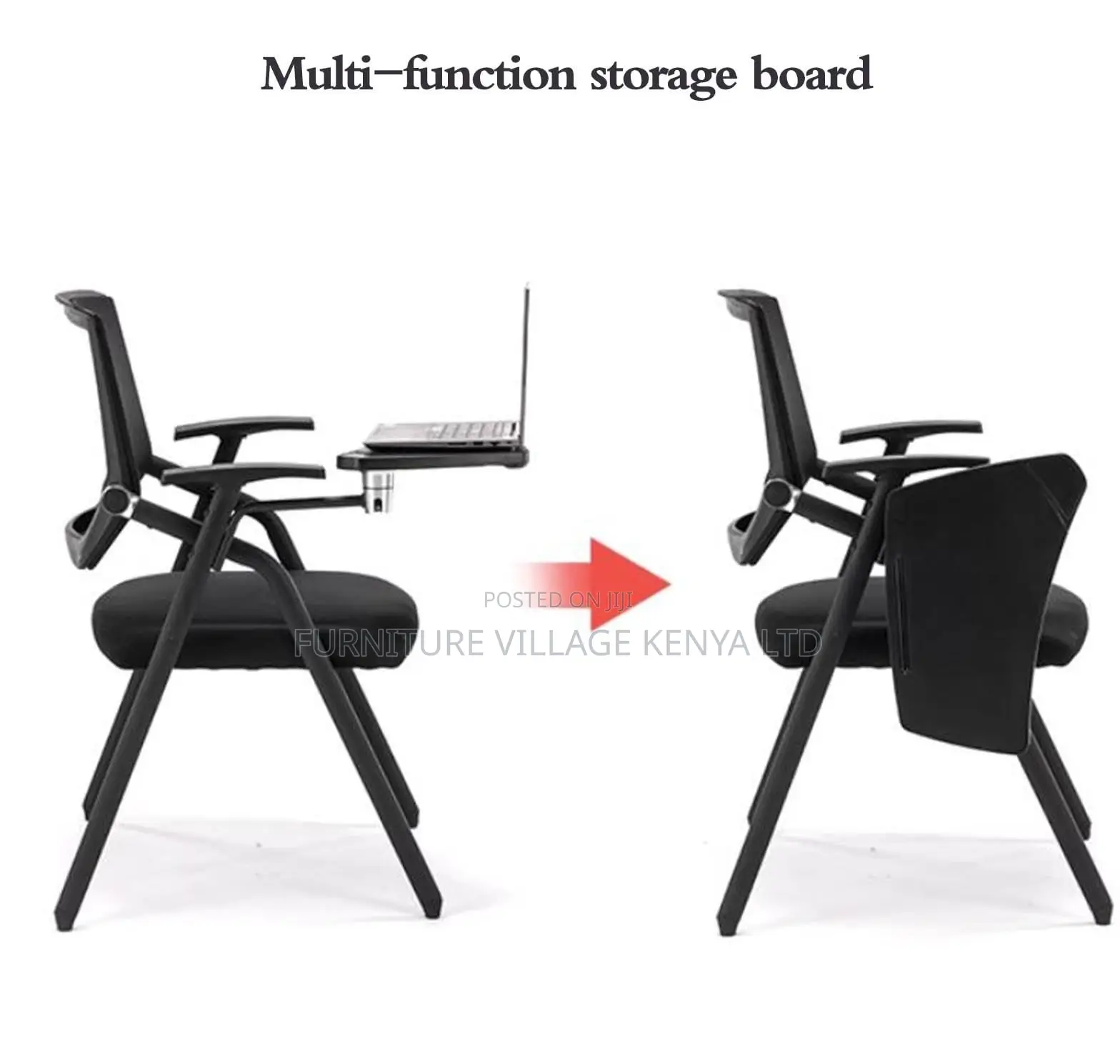Study Chair; Foldable Mid Back Student's Study Chair-Wrting Pad
