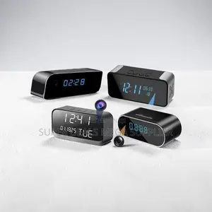 Full HD Indoor Protection Alarm Table Clock Hidden Spy Camera
