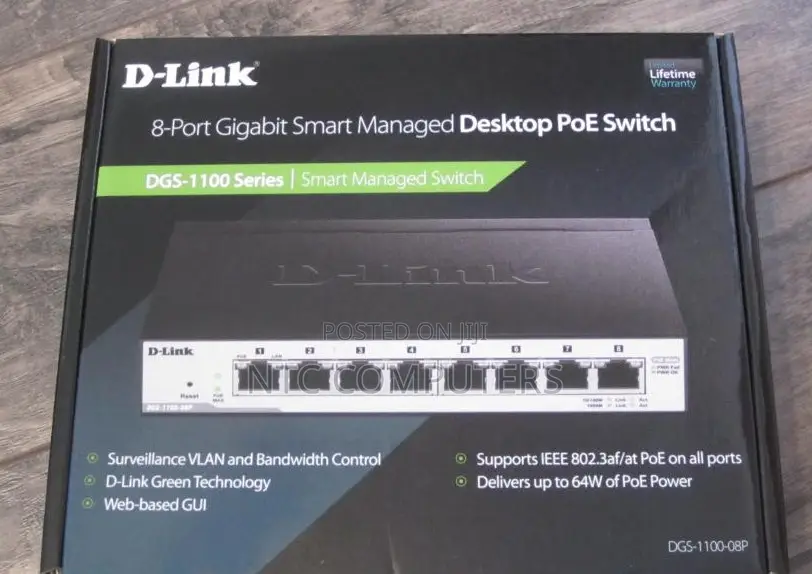 D-Link DGS-1100-08p 8 Port Gigabit Poe Smart Switch