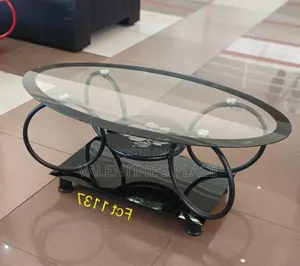 Elegant Oval Glass Coffee Table