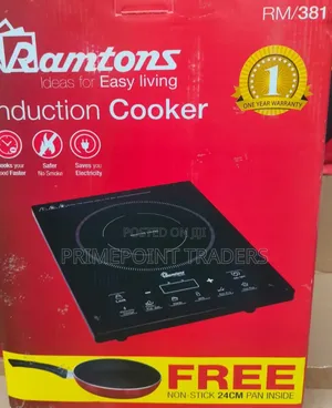 Ramtons Single Induction Cooker With Free Pan – Fast, Safe Energy
