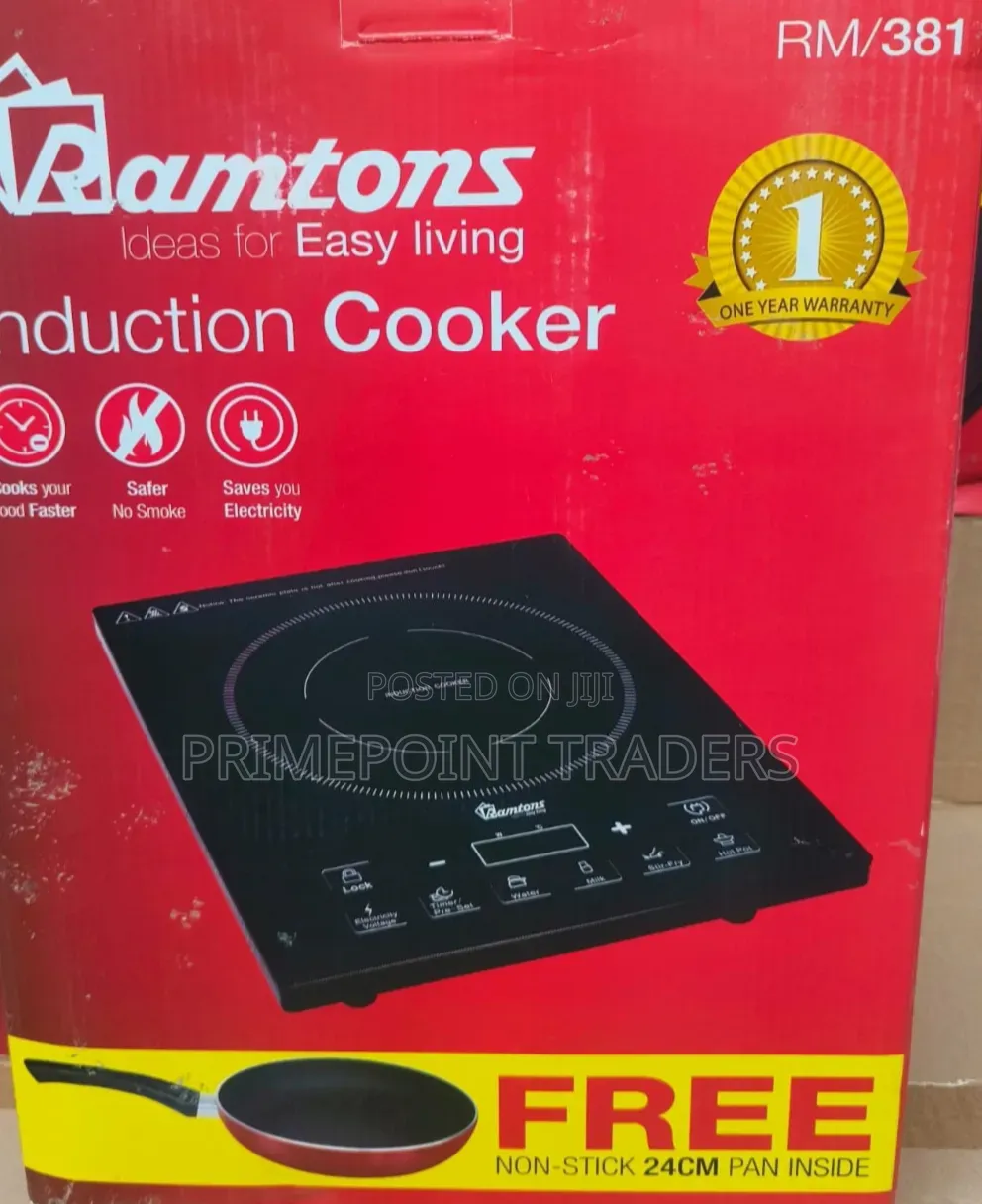 Ramtons Single Induction Cooker With Free Pan – Fast, Safe Energy