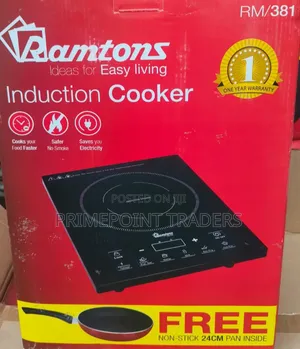 Ramtons Single Induction Cooker With Free Pan – Fast, Safe Energy