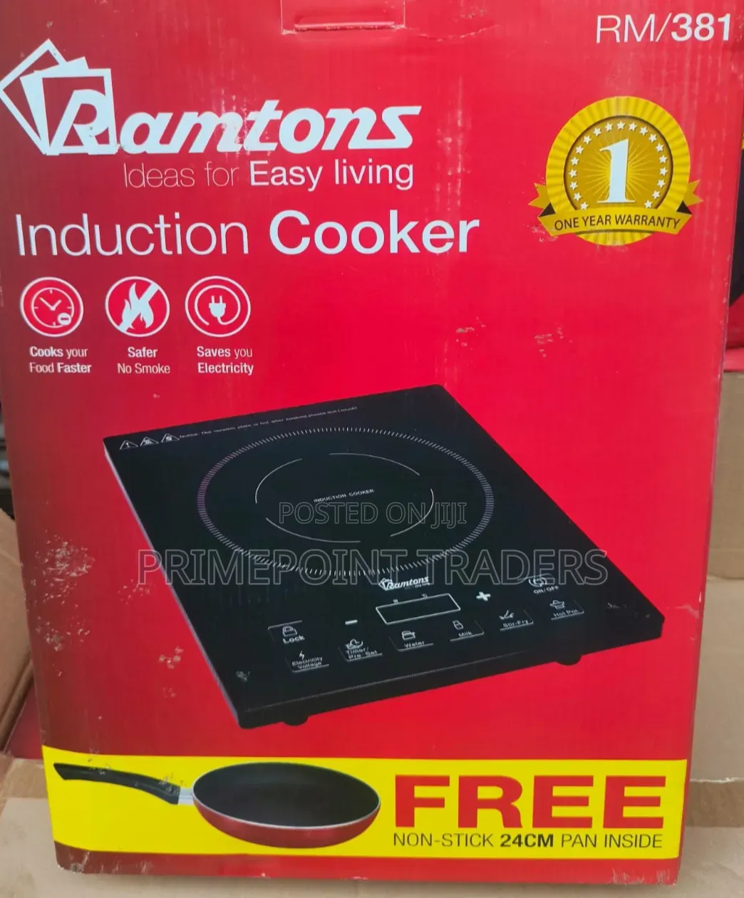 Ramtons Portable Single Induction Cooker With Complimentary Cooking Pa