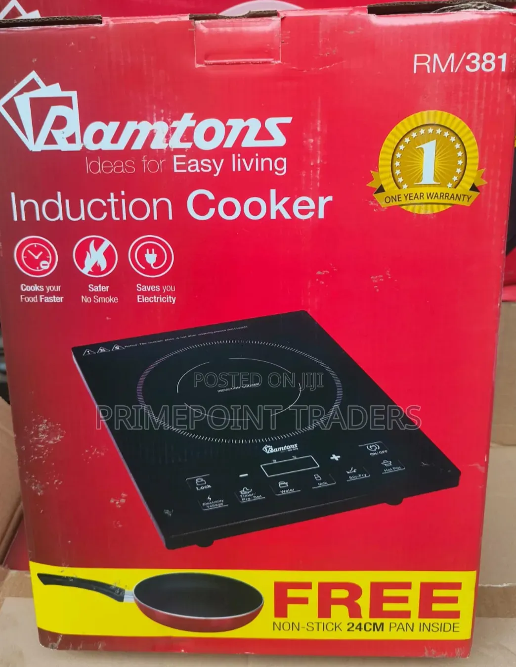 Ramtons Portable Single Induction Cooker With Complimentary Cooking Pa