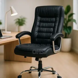 Office Chair; Black Executive Office Leather Chair