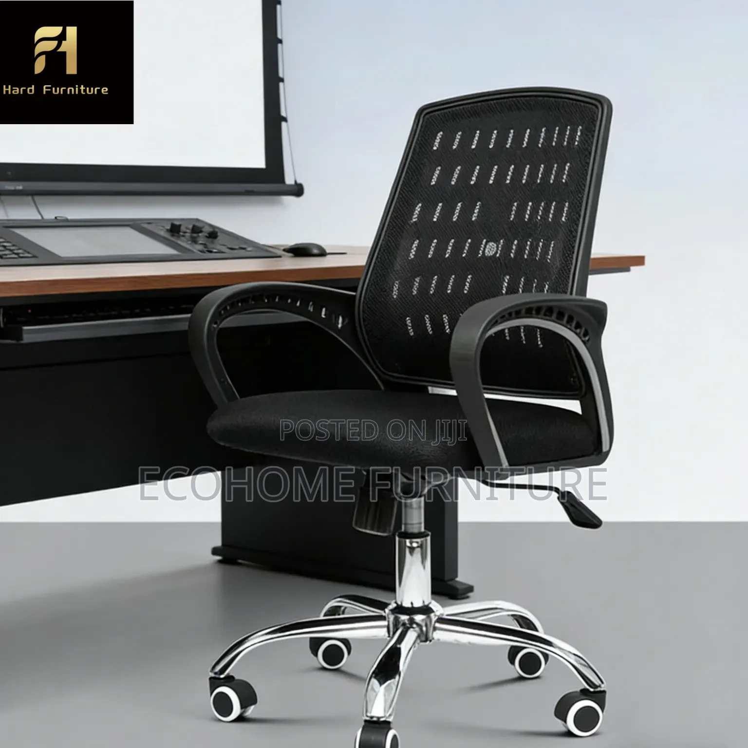 Ergonomic Low-Back Mesh Office Chair – Adjustable Swivel Computer Desk