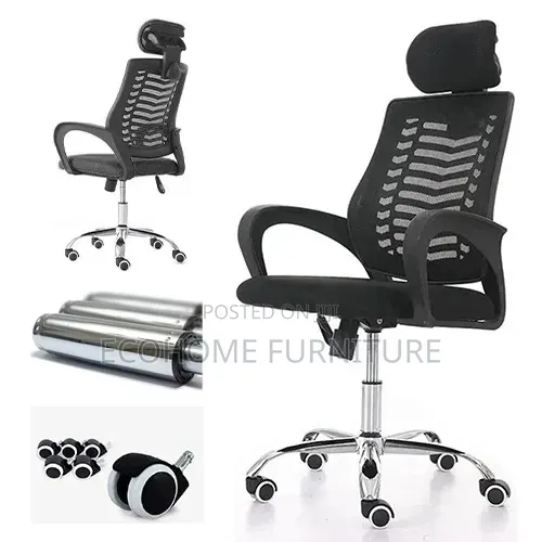Ergonomic High-Back Mesh Office Chair With Adjustable Headrest