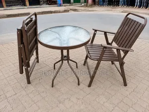 Outdoor Patio Bistro Set With Tempered Glass Table |