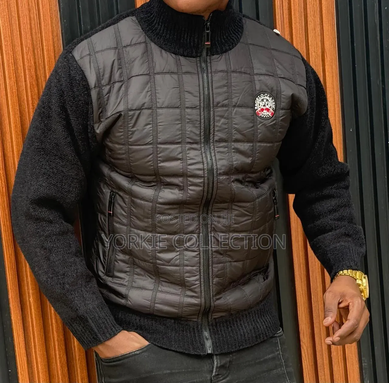 Quilted Full-Zip Sweater Jacket