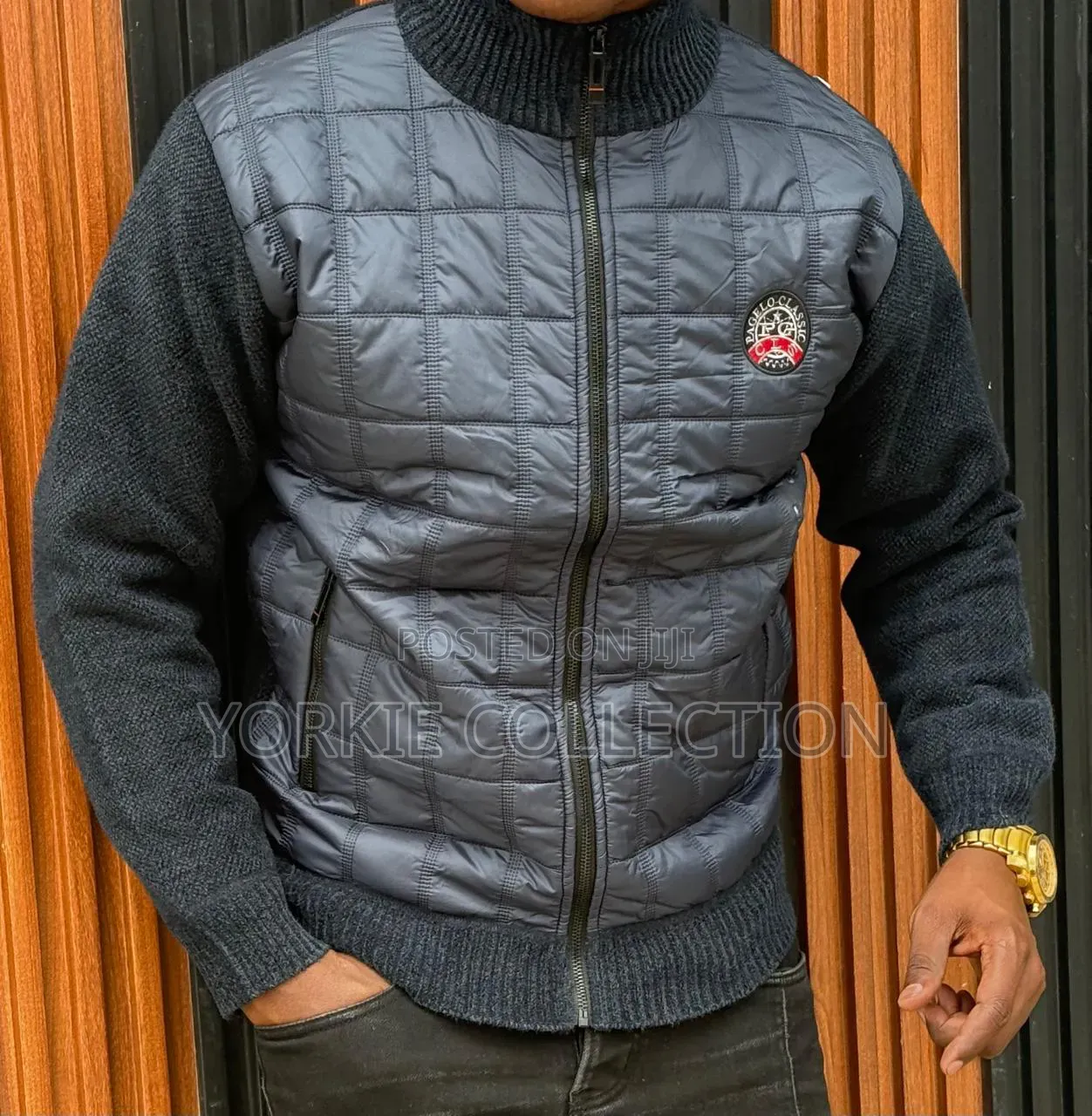 Quilted Full-Zip Sweater Jacket