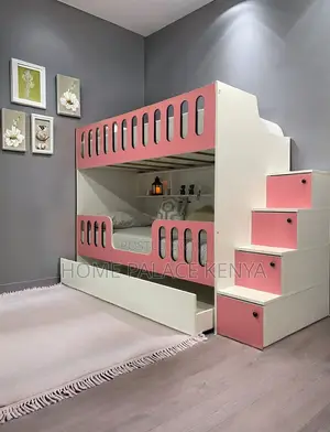 Bunk Bed: Contemporary Wooden Bunk Bed With Ladder